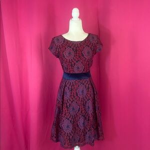 Miusol lace fit and flare dress, small